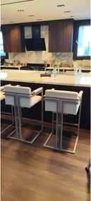 Stewehome Καρέκλα μπαρ ύψους 65 cm για μπαρ Κρεμ