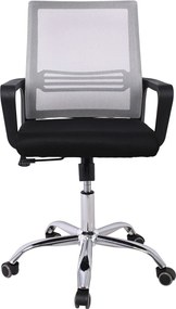BF2110 Πολυθρόνα Γραφείου Μέταλλο Χρώμιο, Mesh Γκρι - Μαύρο   1τμχ