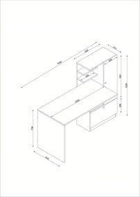 Γραφείο Λευκό VAMUL 120x61,8x73,8
