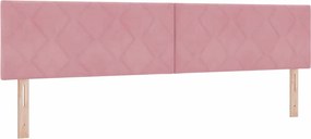 vidaXL Κρεβάτι με ελατήρια με στρώμα Ροζ 200 x 200 cm Πολυεστέρας