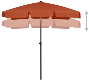 vidaXL Ομπρέλα Θαλάσσης Τερακότα 180 x 120 εκ.