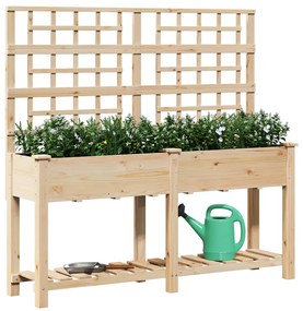 vidaXL Γλάστρα Κήπου Μπεζ 161 x 46 x 152.5 εκ. Στερεό ξύλο έλατου