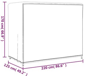 Κάλυμμα Κούνιας Κήπου Μαύρο 220x135x170 εκ. 420D Oxford - Μαύρο