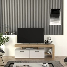 Έπιπλο τηλεόρασης Acnes λευκό-sapphire oak 160x40x53εκ