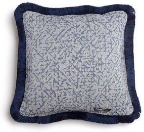 Διακοσμητική Μαξιλαροθήκη (45x45) Aslanis Home Athos Trimming Μπλε-Γκρι