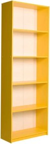Βιβλιοθήκη Max Megapap χρώμα κίτρινο 58x23x170εκ.