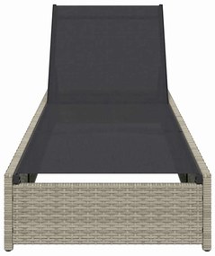 vidaXL Ξαπλώστρα Μπεζ 60 x 200 x 27 cm - Πολυ Ράτταν