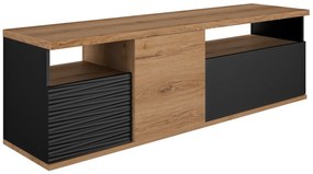 Insi Otello έπιπλο τηλεόρασης 182x47x57εκ. Helvezia Oak / Μαύρο  015.GM40