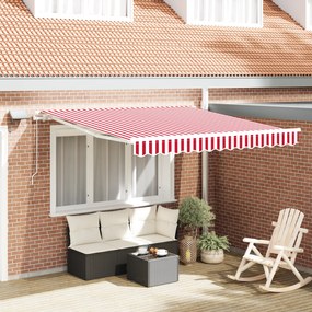 vidaXL Ανασυρόμενη Τέντα with Κόκκινο και λευκό 300 x 250 εκ