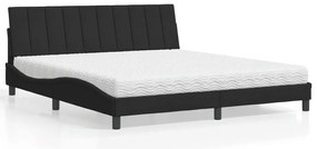 vidaXL Κρεβάτι με Στρώμα Μαύρο 180x200 εκ. Βελούδινο
