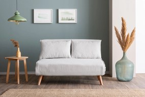 2-Seat Sofa-Bed Folde 2-Seater - Teddy Fabric - White White