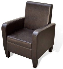 vidaXL Πολυθρόνα Καφέ από Συνθετικό Δέρμα