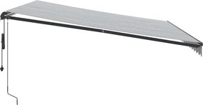 vidaXL Τέντα Πτυσσόμενη Αυτόματη με LED Ανθρακί / Λευκή 450x350 εκ.