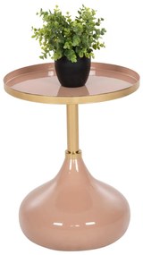 SIDE TABLE ROUND UTRI  METAL IN WARM PINK-BEIGE Φ35,5x44,5Hcm.