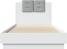vidaXL Πλαίσιο Κρεβατιού με Κεφαλάρι Λευκό 90x200 εκ. Επεξεργ. Ξύλο