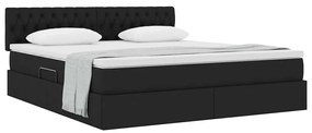 vidaXL Κρεβάτι με αποθηκευτικό χώρο και στρώμα Μαύρο 180 x 200 cm