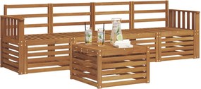 vidaXL Σετ Καναπέ 5 pcs Φυσικό Στερεό Ξύλο Ακακίας