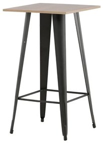 Τραπέζι μπαρ Dallas 3256, 105x60x60cm, 14 kg, Ινοσανίδες μέσης πυκνότητας, Μέταλλο, Μαύρο, Ανοιχτό χρώμα ξύλου | Epipla1.gr