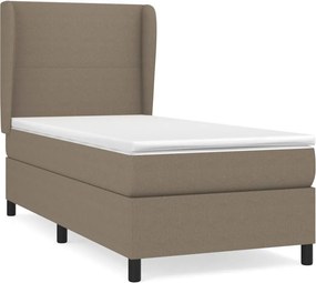 vidaXL Κρεβάτι Boxspring με Στρώμα Taupe 90x200 εκ. Υφασμάτινο