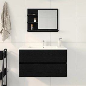 VidaXL Καθρέφτης Μπάνιου Μαύρη Δρυς 60 x 10,5 x 45 εκ. Μοριοσανίδα