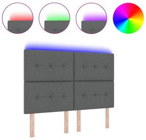 vidaXL LED Κεφαλάρι Σκούρο Γκρι 72 εκ Υφασμάτινο