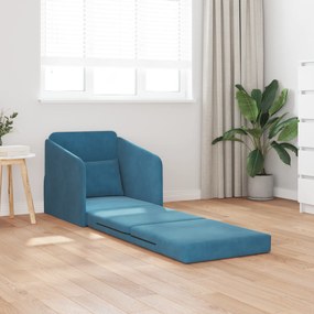 vidaXL Καναπές Κρεβάτι 2 σε 1 Μπλε 65x80x83 cm Βελούδιο