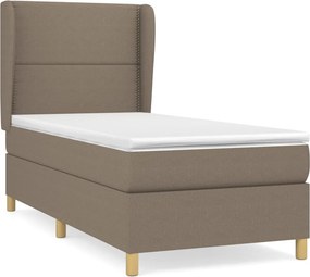 vidaXL Κρεβάτι Boxspring με Στρώμα Taupe 90x190 εκ.Υφασμάτινο