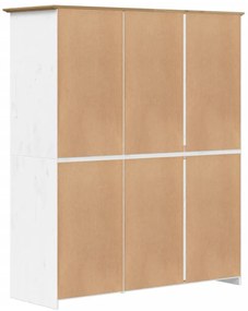 vidaXL Ντουλάπα BODO Λευκή/Καφέ 146x53,5x173 εκ. Μασίφ Ξύλο Πεύκου