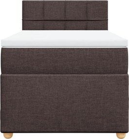 vidaXL Κρεβάτι Boxspring με Στρώμα Σκούρο Καφέ 80x200 εκ. Υφασμάτινο