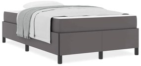 vidaXL Σκελετός κρεβατιού με στρώμα Γκρι 120 x 200 cm Τεχνητό δέρμα