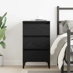 vidaXL Κομοδίνο Μαύρη δρυς 40 x 35 x 69 εκ. Επεξεργασμένο ξύλο