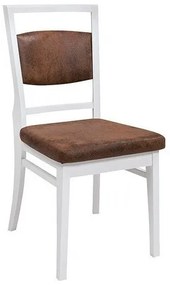 Καρέκλα Boston BP115, Άσπρο, Ακακία, 90x43x57cm, 7 kg, Οικολογικό δέρμα, Ξύλινα | Epipla1.gr