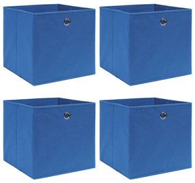 vidaXL Κουτιά Αποθήκευσης 4 τεμ. Μπλε 32 x 32 x 32 εκ. Υφασμάτινα