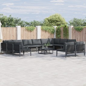 vidaXL Σετ Καναπέ Κήπου 12 pcs Ανθρακί Ατσάλι