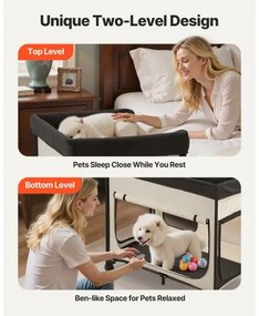 VEVOR Elevated Lounge Pet Bed Foldable Bunk Dog Bed with Wheels &amp; Side Bags XL