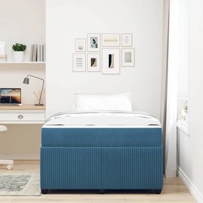 vidaXL Σκελετός Κρεβατιού με στρώμα Μπλε 120 x 190 cm ύφασμα