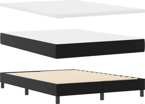 vidaXL Κρεβάτι με ελατήρια Μαύρο 140 x 200 cm Τεχνητό δέρμα