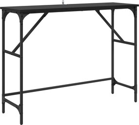 vidaXL Τραπέζι κονσόλας Μαύρη Οξυά 100 x 32 x 75 εκ Επεξεργασμένο ξύλο