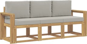vidaXL Σειρά Καναπέ Εξωτερικού 3 pcs Λευκό και Ανοιχτό Γκρι