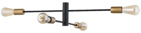 Φωτιστικό Οροφής - Πλαφονιέρα Rotor 7936 4xE27 max 60W Black-Gold Nowodvorski Metal