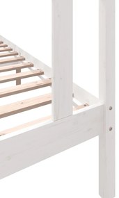 vidaXL Πλαίσιο Κρεβατιού Λευκό 90x190 εκ. Μασίφ Ξύλο Πεύκου Single