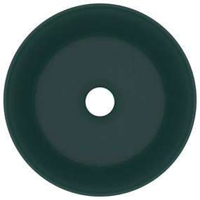 Νιπτήρας Πολυτελής Στρογγυλός Σκ.Πράσινο Ματ 40x15 εκ Κεραμικός - Πράσινο