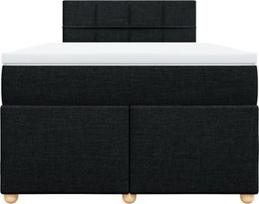 vidaXL Κρεβάτι Boxspring με Στρώμα Μαύρο 120x190 εκ. Υφασμάτινο