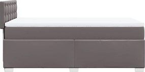 vidaXL Κρεβάτι Boxspring με Στρώμα Γκρι 100x200εκ. από Συνθετικό Δέρμα