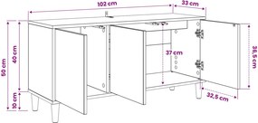 vidaXL Ντουλάπι TV ESSEN 102 x 33 x 50 εκ. Sonoma Επεξεργασμένο Ξύλο