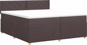 vidaXL Κρεβάτι box spring με στρώμα Σκούρο Καφέ 200 x 200 cm Ύφασμα