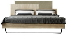 Intrahome Κρεβάτι "ΜΟΡΦΕΑΣ" διπλό σε χρώμα δρυς-μόκα ανοιχτό 160x200 Intrahomesa-00652348