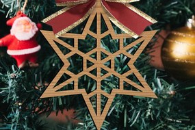 Σετ των 2 Intra απο ξύλο plywood Χρώμα wenge 3mm-4mm πάχος - Παιχνίδια Χριστουγεννιάτικου Δέντρου Δίασταση 15x15 cm INTRAFABR-79493467