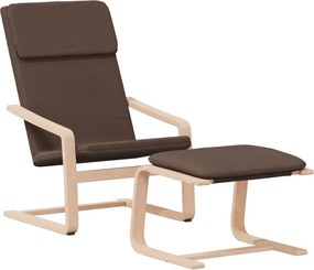 vidaXL Πολυθρόνα Relax Σκούρο Καφέ Υφασμάτινη με Υποπόδιο