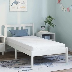 vidaXL Στρώμα Λευκό 80 x 160 cm Ζακάρ ύφασμα